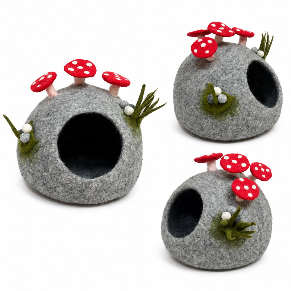Felt Mushroom Cat Cave