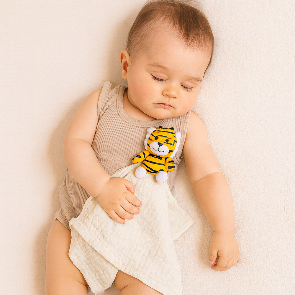 Me Lovey™ Tiger Lovey Security Blanket - Soft, cuddly comfort for babies and toddlers. Perfect for snuggles and security.