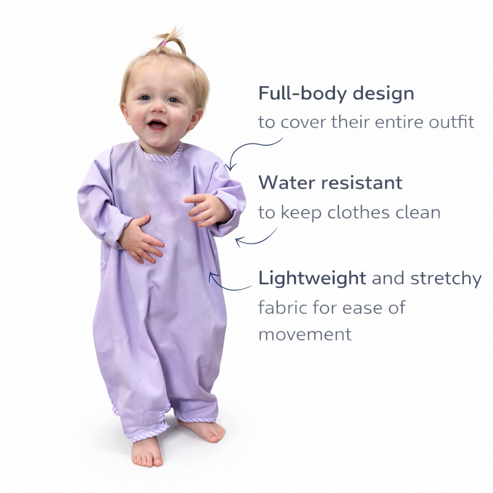 BodyBib- The only bib that covers your baby from chest to ankle!