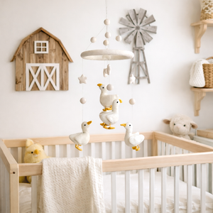 Felt Baby Mobile - White Duck