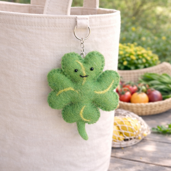 Felt Veggie Keychain - Lucky Clover