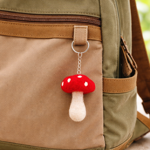 Felt Keychain - Mushroom