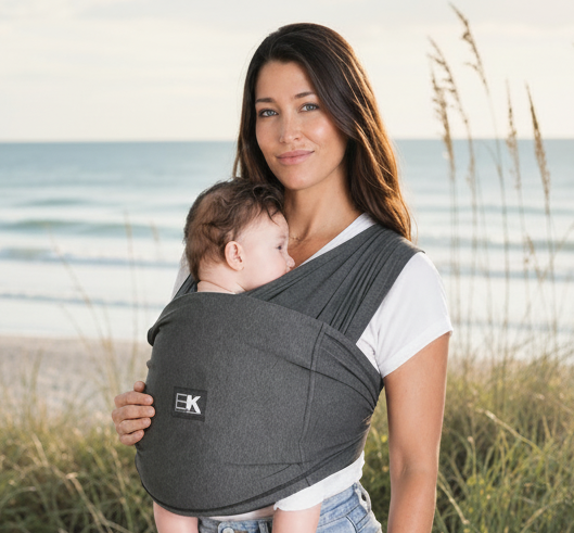 Baby K'tan Active Yoga Baby Carrier Heather Black breathable