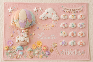Personalized Baby Milestone Unicorn Blanket | Monthly Photo Keepsake