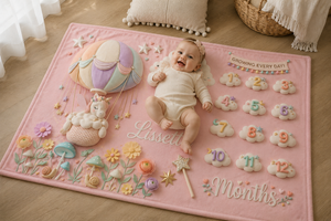 Personalized Baby Milestone Unicorn Blanket | Monthly Photo Keepsake