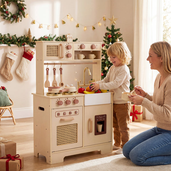 Chef Pretend Play Kitchen for Kids with Realistic Lights and Sounds-Yellow