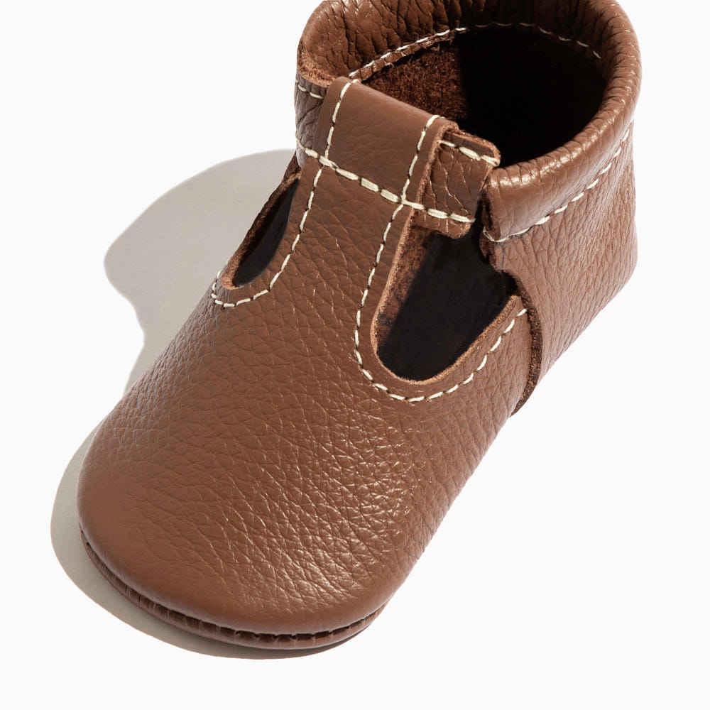 Chestnut T-Bar Baby Shoe - stylish and comfortable footwear for infants, perfect for any occasion.