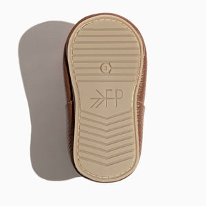 Chestnut T-Bar Baby Shoe in angle 5, featuring soft leather and a classic design for stylish little feet.