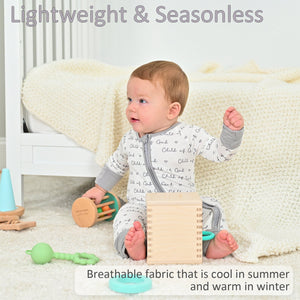 Child Of God Baby Bamboo Pajamas, 2-Way Zipper Baby Romper