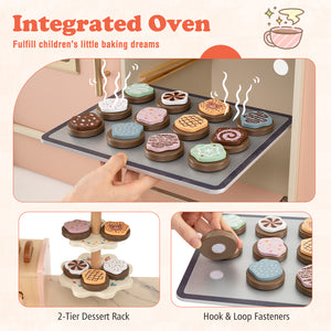 Children Pretend Toy Kitchen Playset with Light and Sound
