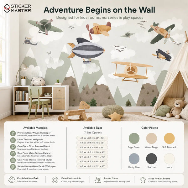 Air Vehicles Kids Wallpaper by Sticker Master