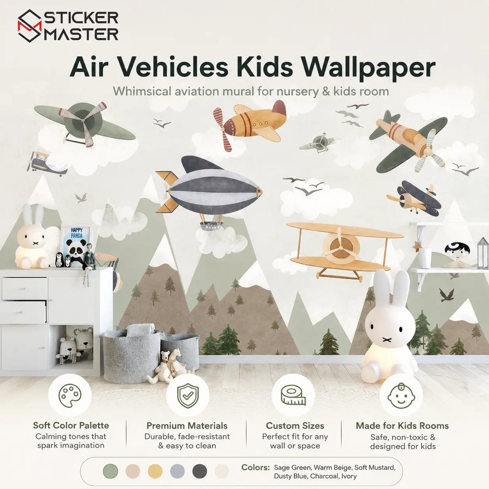 Air Vehicles Kids Wallpaper by Sticker Master