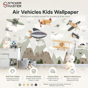 Air Vehicles Kids Wallpaper by Sticker Master