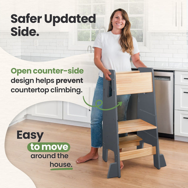 Montessori Toddler Tower Adjustable Kitchen Stool Helper