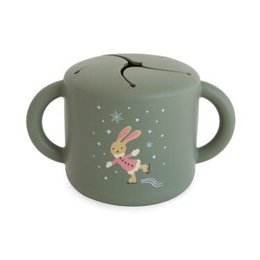 Mushie Snack Cup silicone spill-proof two handles