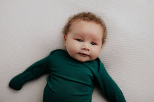 Forest Green Knotted Newborn Baby Gown