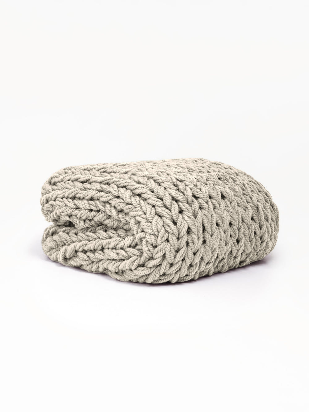 Chunky Knit Blanket in Oatmeal