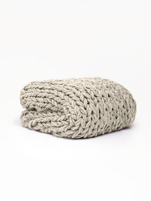 Chunky Knit Blanket in Oatmeal