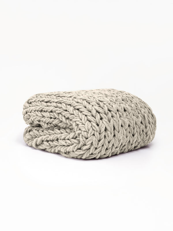 Chunky Knit Blanket in Oatmeal