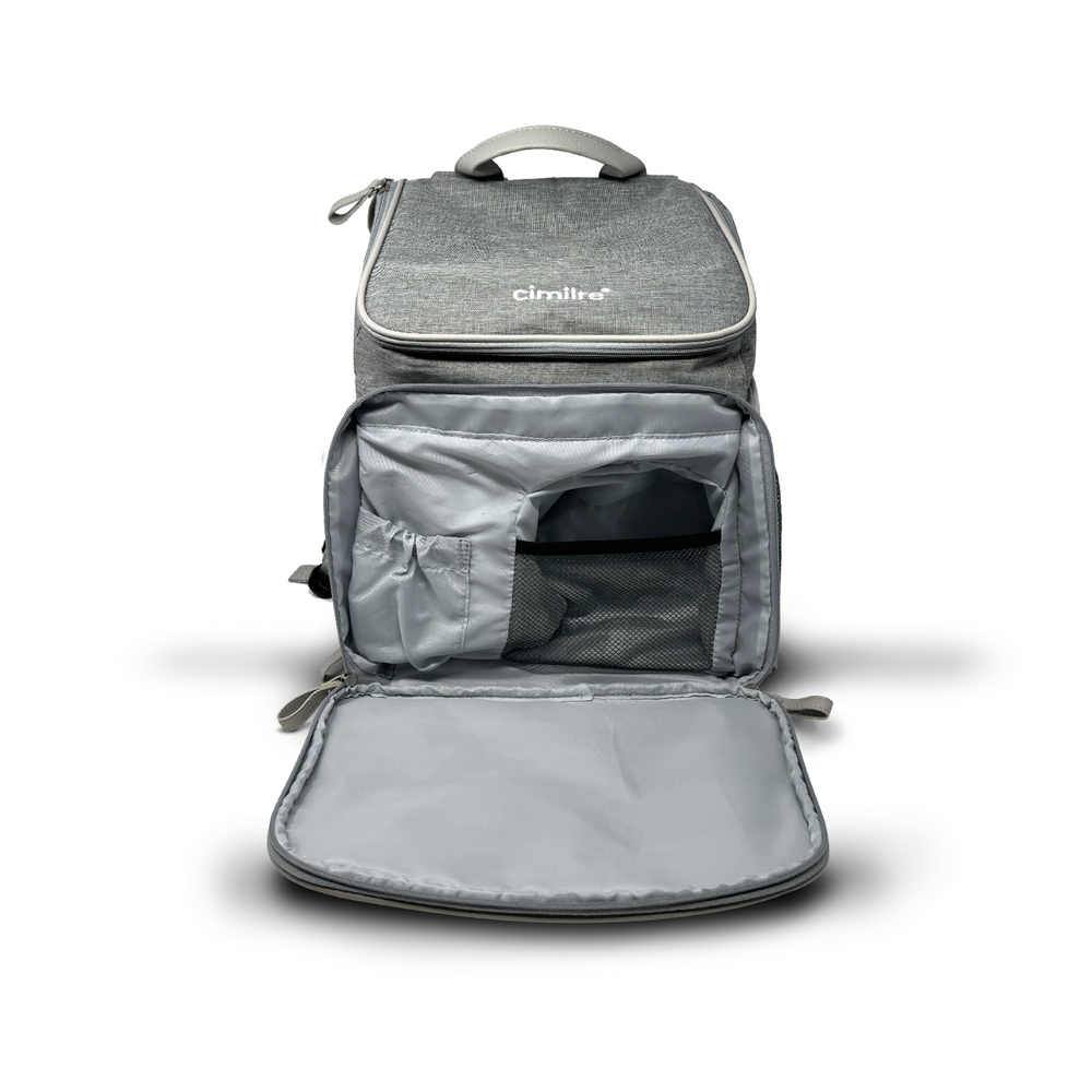 "Journey Breast Pump Backpack for moms, stylish and functional for on-the-go breastfeeding."