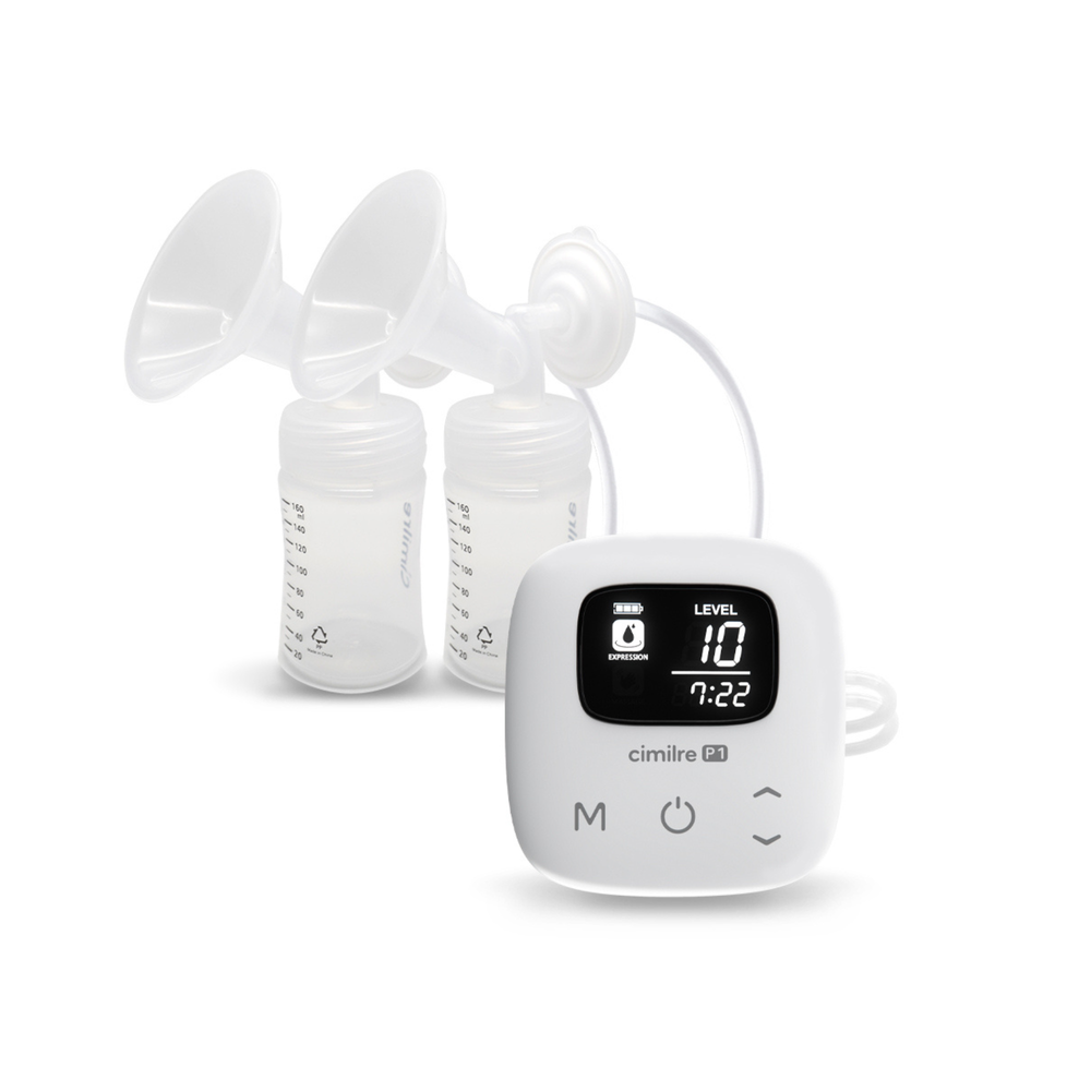P1 Portable Double Electric Breast Pump - Rechargeable, efficient, and convenient for nursing mothers.