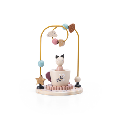 Wooden bead maze "After the Rain" for early learning, featuring colorful beads and engaging pathways for babies.