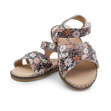 Black Floral Classic Sandal for babies, stylish and comfortable footwear for little ones.