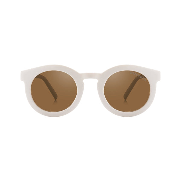 Classic sustainable baby sunglasses, plant-based, bendable, polarized for ages 0-2, shown at a 15-degree angle.