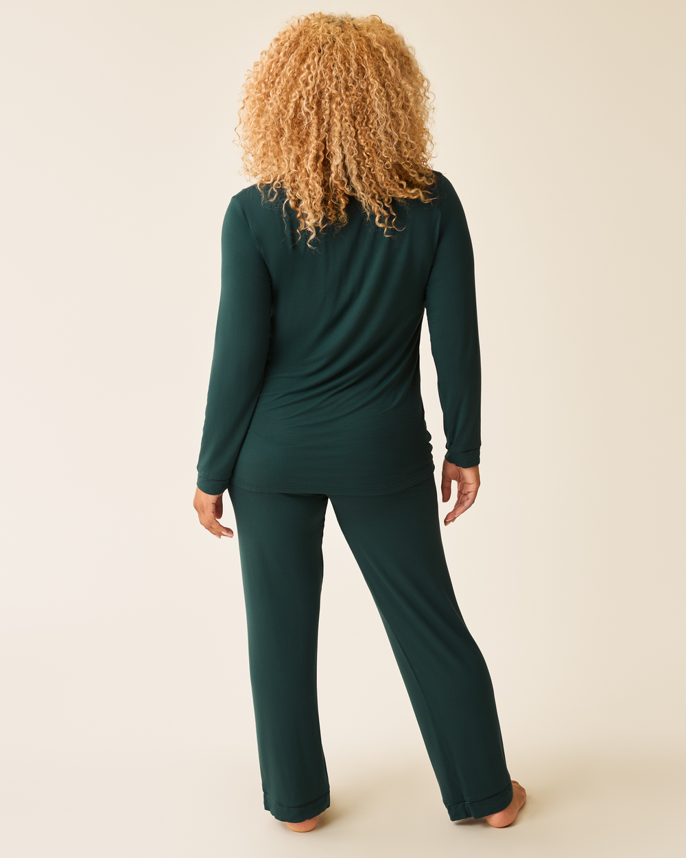 Clea Bamboo Long Sleeve Pajama Set | Evergreen - MOOGCO Baby