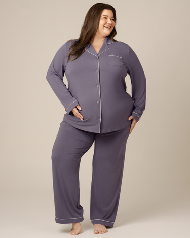 Clea Bamboo Long Sleeve Pajama Set | Granite - MOOGCO Baby