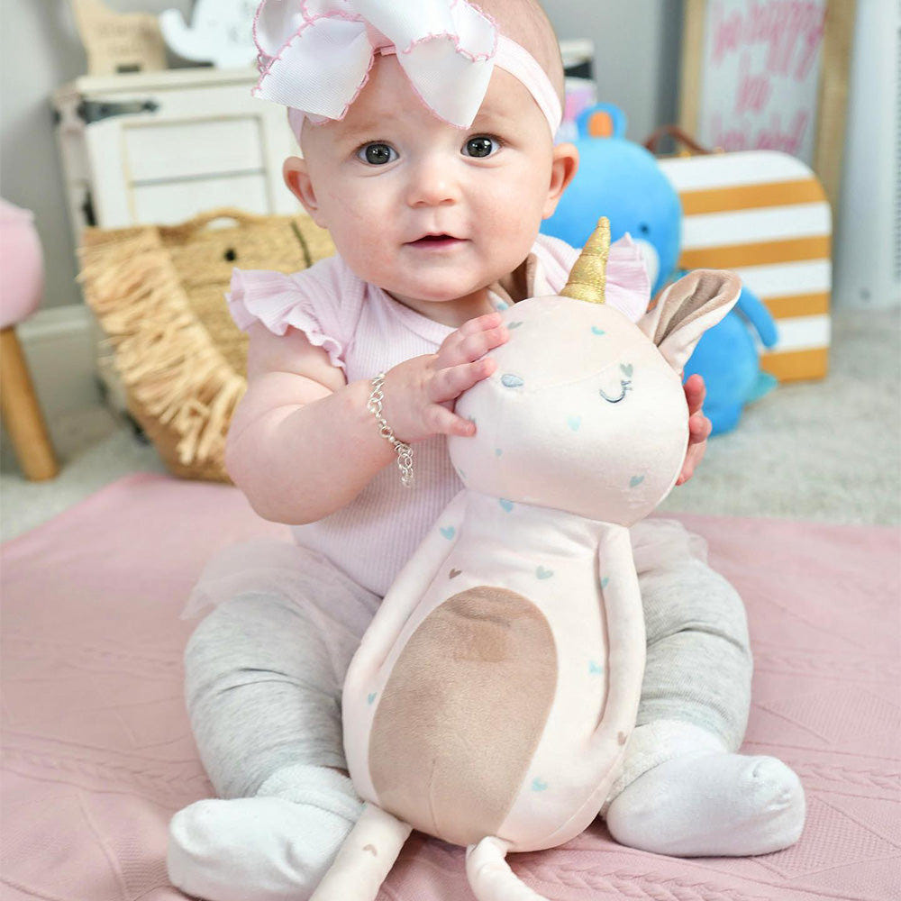 Cleo Unicorn Mini Printed Plush - adorable soft toy for babies, perfect for cuddling and imaginative play.