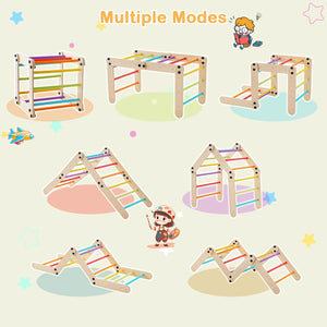 Climbing Triangle Ladder Toy Indoor Jungle Gym with Reversible Ramp