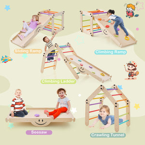 Climbing Triangle Ladder Toy Indoor Jungle Gym with Reversible Ramp