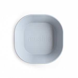 Square dinnerware bowls for babies, featuring a modern design and vibrant colors, perfect for mealtime.