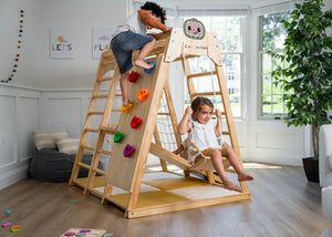 Magnolia Cocomelon 7-in-1 Wooden Indoor Playset – Montessori Climber for Toddlers