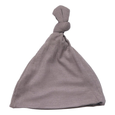 Cocoa Brown Knotted Ribbed Hat
