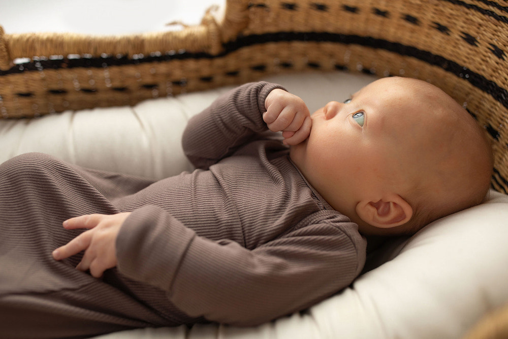 Cocoa Brown Ribbed Knotted Newborn Baby Gown