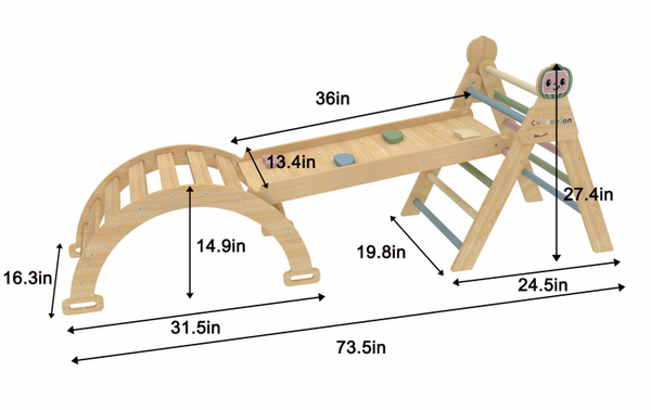 Hazel Cocomelon | Pikler Traingle, Slide & Rocker Set