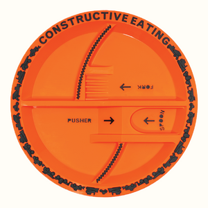 Baby utensil and plate combo for easy feeding, perfect for little hands and mealtime fun. Angle 6 view.