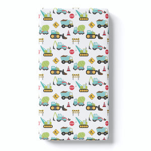 Fitted Crib Sheet - Construction Trucks