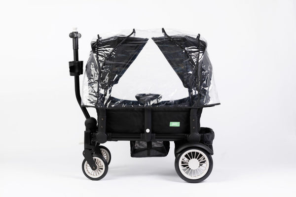 Rain Cover for baby furniture, showcasing durable protection from the elements at an angle view.