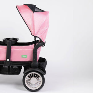 Oversized UV 50+ Retractable Canopy - Cotton Candy Pink