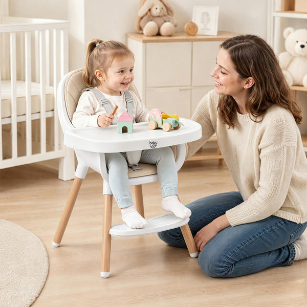 Convertible High Chair with 5-Point Harness for Babies and Toddlers