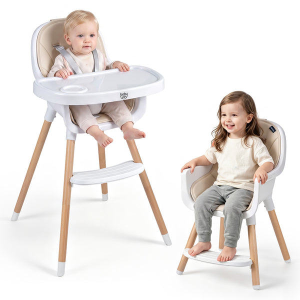 Convertible High Chair with 5-Point Harness for Babies and Toddlers