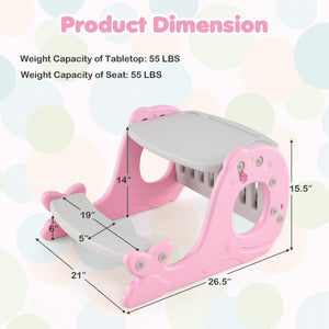 Convertible Kids Activity Table Set Toddler Easel with Erasable Whiteboard