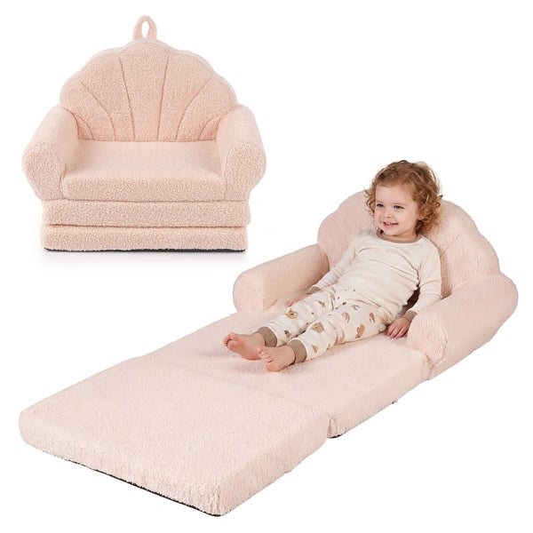 Convertible Kids Sofa 2-in-1 Fold out Toddler Couch Chair
