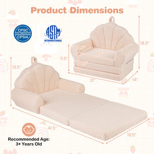 Convertible Kids Sofa 2-in-1 Fold out Toddler Couch Chair