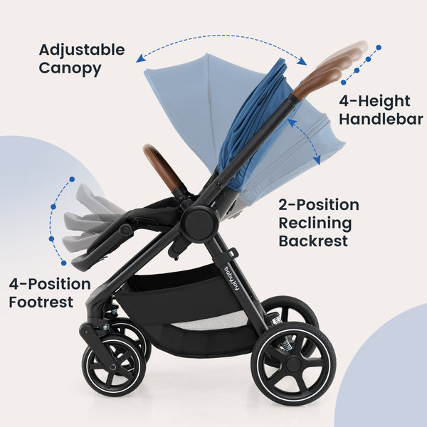 Convertible Travel Baby Stroller with Car Seat Adapters