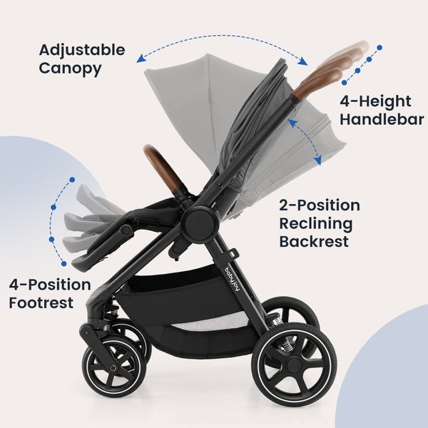Convertible Travel Baby Stroller with Car Seat Adapters
