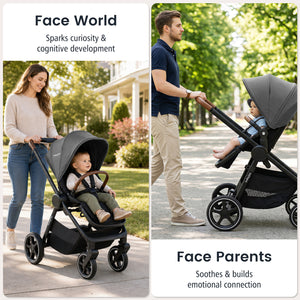 Convertible Travel Baby Stroller with Car Seat Adapters